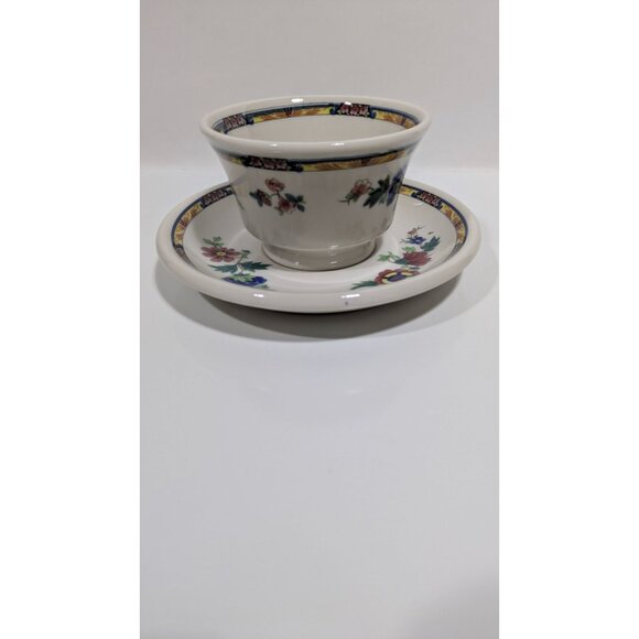 Syracuse China Dewitt Clinton Pilgrim Floral Pattern Vintage Cup Saucer Set - Picture 9 of 16